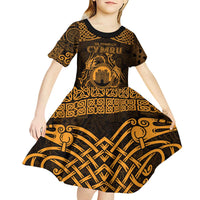 Personalized Denbighshire Sir Ddinbych Kid Short Sleeve Dress Gold Gatehouse Denbigh Castle Celtic-inspired - Wonder Print Shop