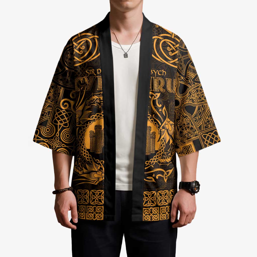 Personalized Denbighshire Sir Ddinbych Kimono Gold Gatehouse Denbigh Castle Celtic-inspired - Wonder Print Shop