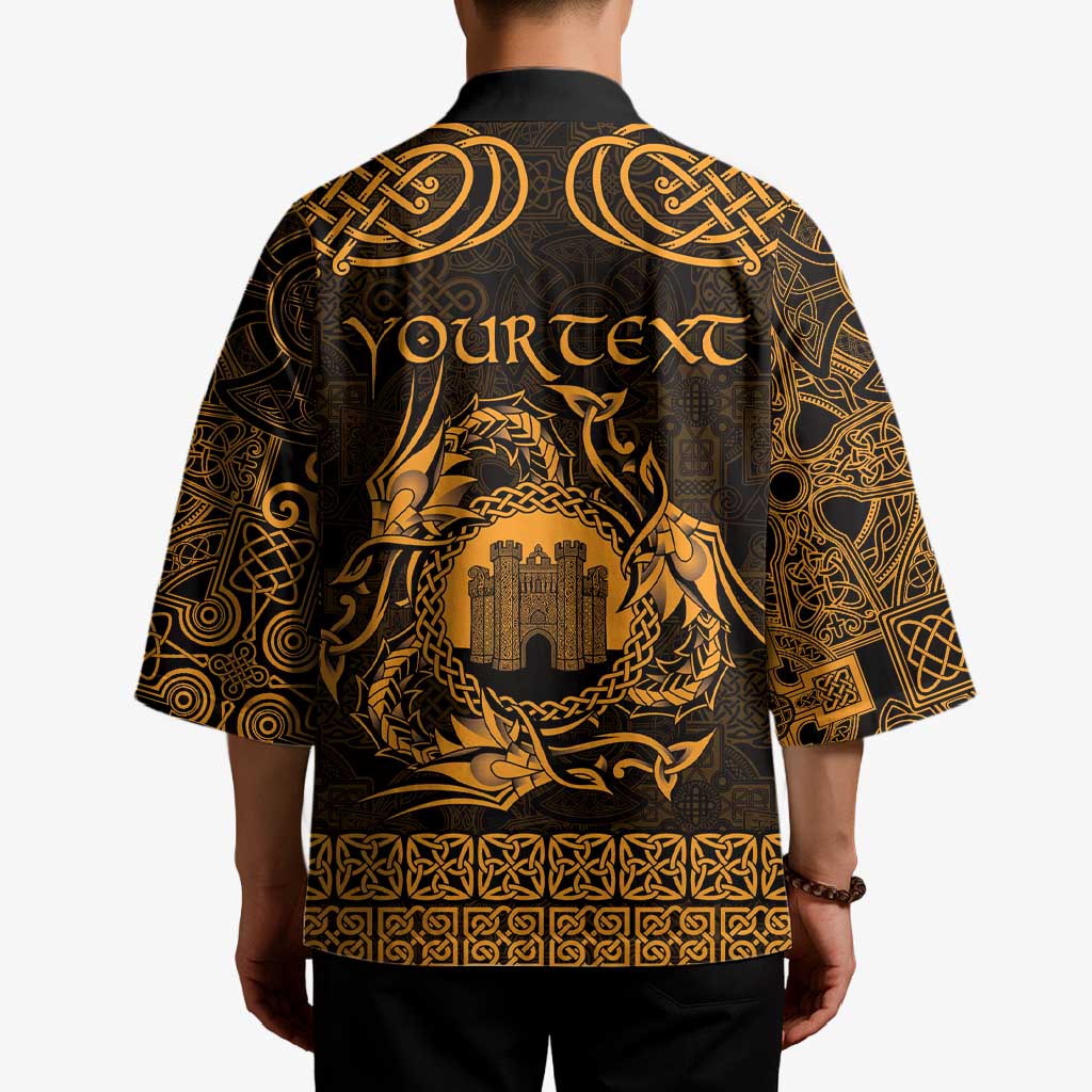 Personalized Denbighshire Sir Ddinbych Kimono Gold Gatehouse Denbigh Castle Celtic-inspired - Wonder Print Shop