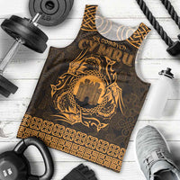 Personalized Denbighshire Sir Ddinbych Men Tank Top Gold Gatehouse Denbigh Castle Celtic-inspired - Wonder Print Shop