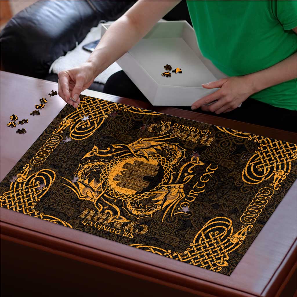 Personalized Denbighshire Sir Ddinbych Puzzle Gold Gatehouse Denbigh Castle Celtic-inspired - Wonder Print Shop