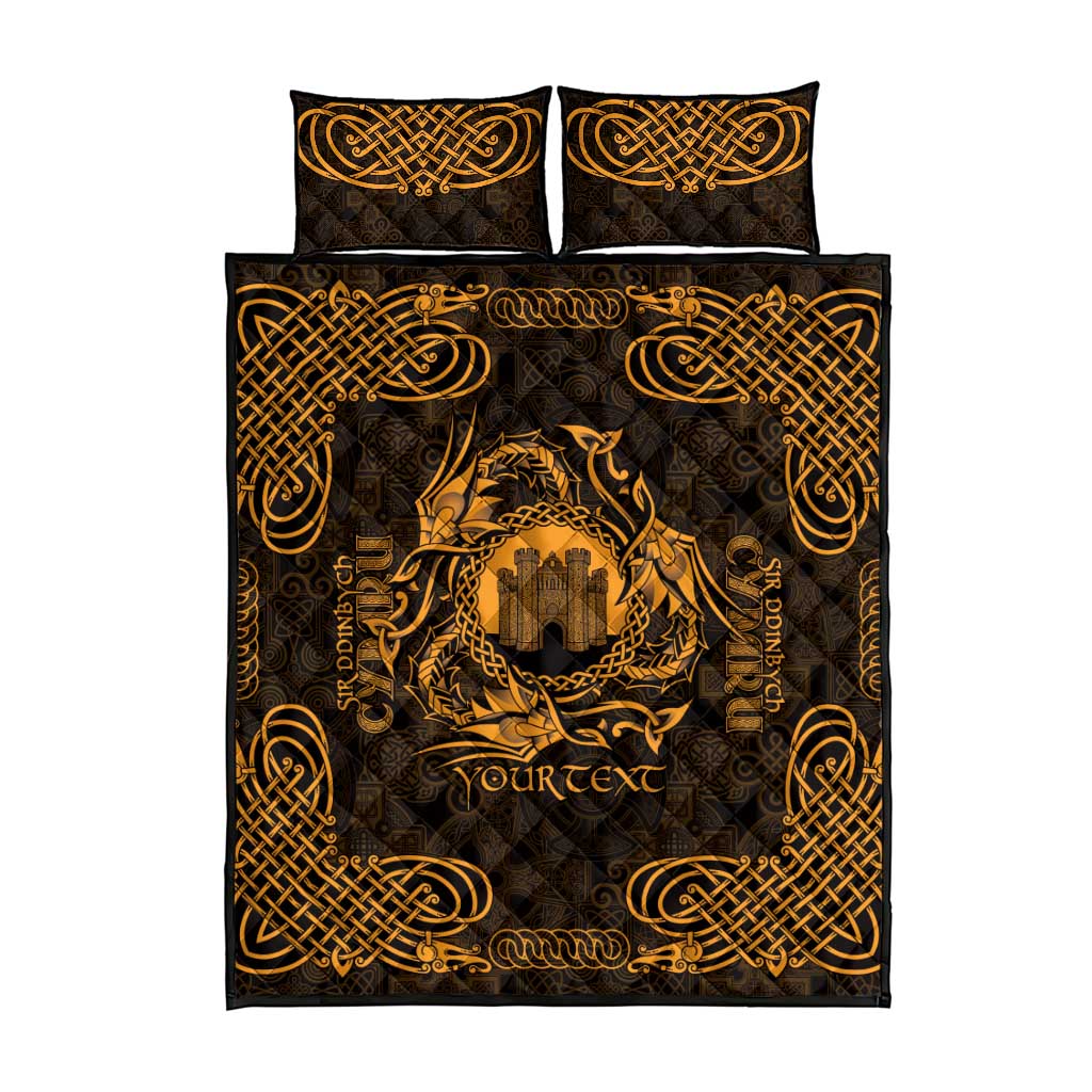 Personalized Denbighshire Sir Ddinbych Quilt Bed Set Gold Gatehouse Denbigh Castle Celtic-inspired - Wonder Print Shop