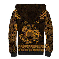 Personalized Denbighshire Sir Ddinbych Sherpa Hoodie Gold Gatehouse Denbigh Castle Celtic-inspired - Wonder Print Shop