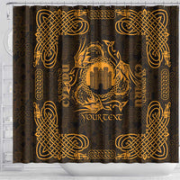 Personalized Denbighshire Sir Ddinbych Shower Curtain Gold Gatehouse Denbigh Castle Celtic-inspired - Wonder Print Shop
