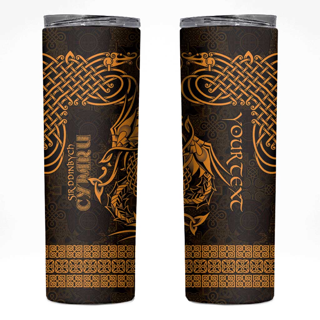Personalized Denbighshire Sir Ddinbych Skinny Tumbler Gold Gatehouse Denbigh Castle Celtic-inspired - Wonder Print Shop