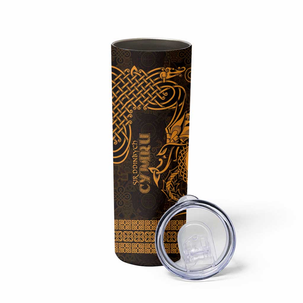 Personalized Denbighshire Sir Ddinbych Skinny Tumbler Gold Gatehouse Denbigh Castle Celtic-inspired - Wonder Print Shop
