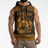 Personalized Denbighshire Sir Ddinbych Sleeveless Zip Hoodie Gold Gatehouse Denbigh Castle Celtic-inspired - Wonder Print Shop