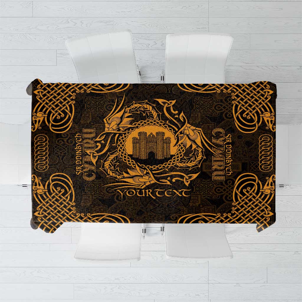 Personalized Denbighshire Sir Ddinbych Tablecloth Gold Gatehouse Denbigh Castle Celtic-inspired - Wonder Print Shop