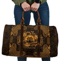 Personalized Denbighshire Sir Ddinbych Travel Bag Gold Gatehouse Denbigh Castle Celtic-inspired - Wonder Print Shop