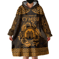 Personalized Denbighshire Sir Ddinbych Wearable Blanket Hoodie Gold Gatehouse Denbigh Castle Celtic-inspired - Wonder Print Shop