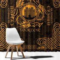 Personalized Denbighshire Sir Ddinbych Window Curtain Gold Gatehouse Denbigh Castle Celtic-inspired - Wonder Print Shop