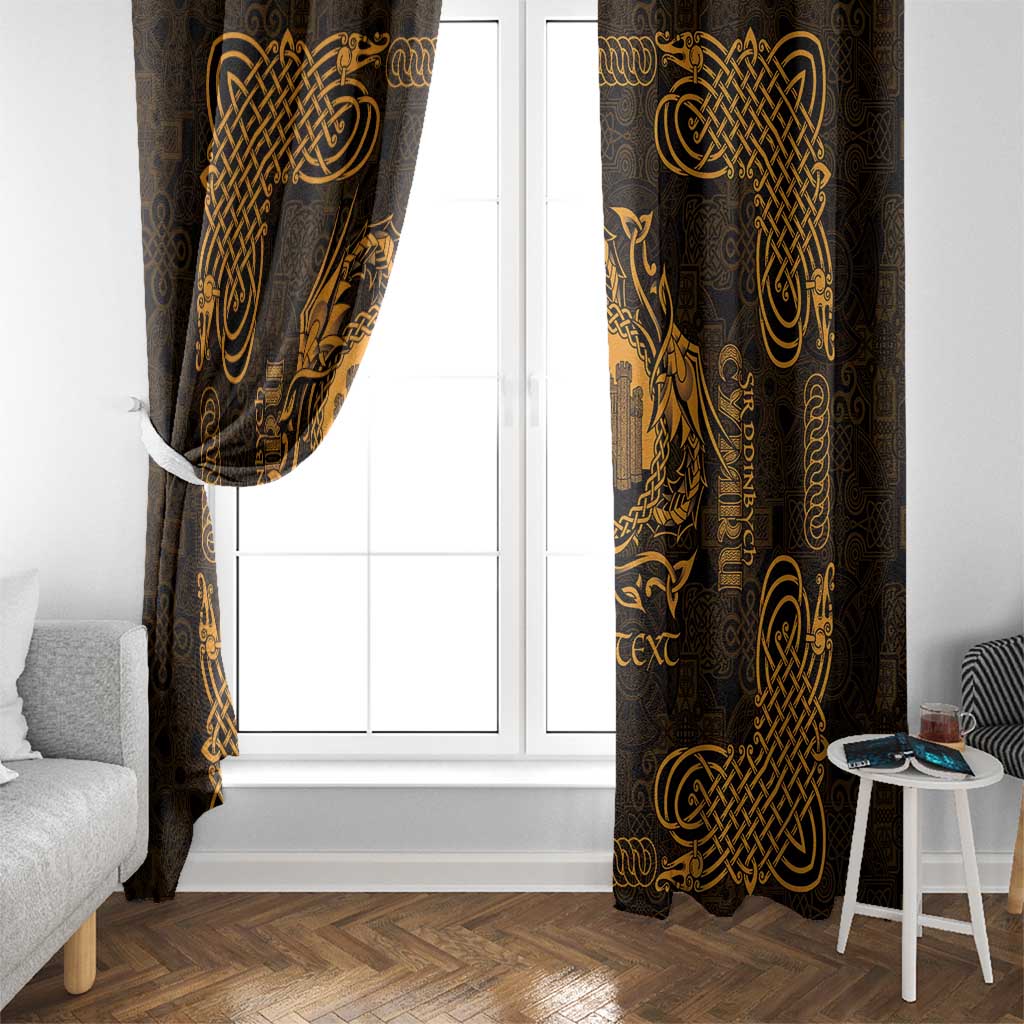 Personalized Denbighshire Sir Ddinbych Window Curtain Gold Gatehouse Denbigh Castle Celtic-inspired - Wonder Print Shop
