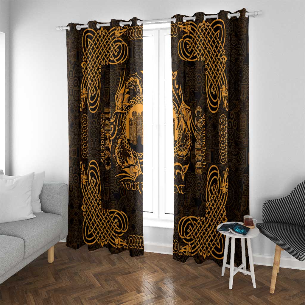 Personalized Denbighshire Sir Ddinbych Window Curtain Gold Gatehouse Denbigh Castle Celtic-inspired - Wonder Print Shop