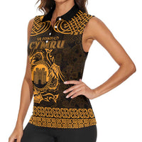 Personalized Denbighshire Sir Ddinbych Women Sleeveless Polo Shirt Gold Gatehouse Denbigh Castle Celtic-inspired - Wonder Print Shop