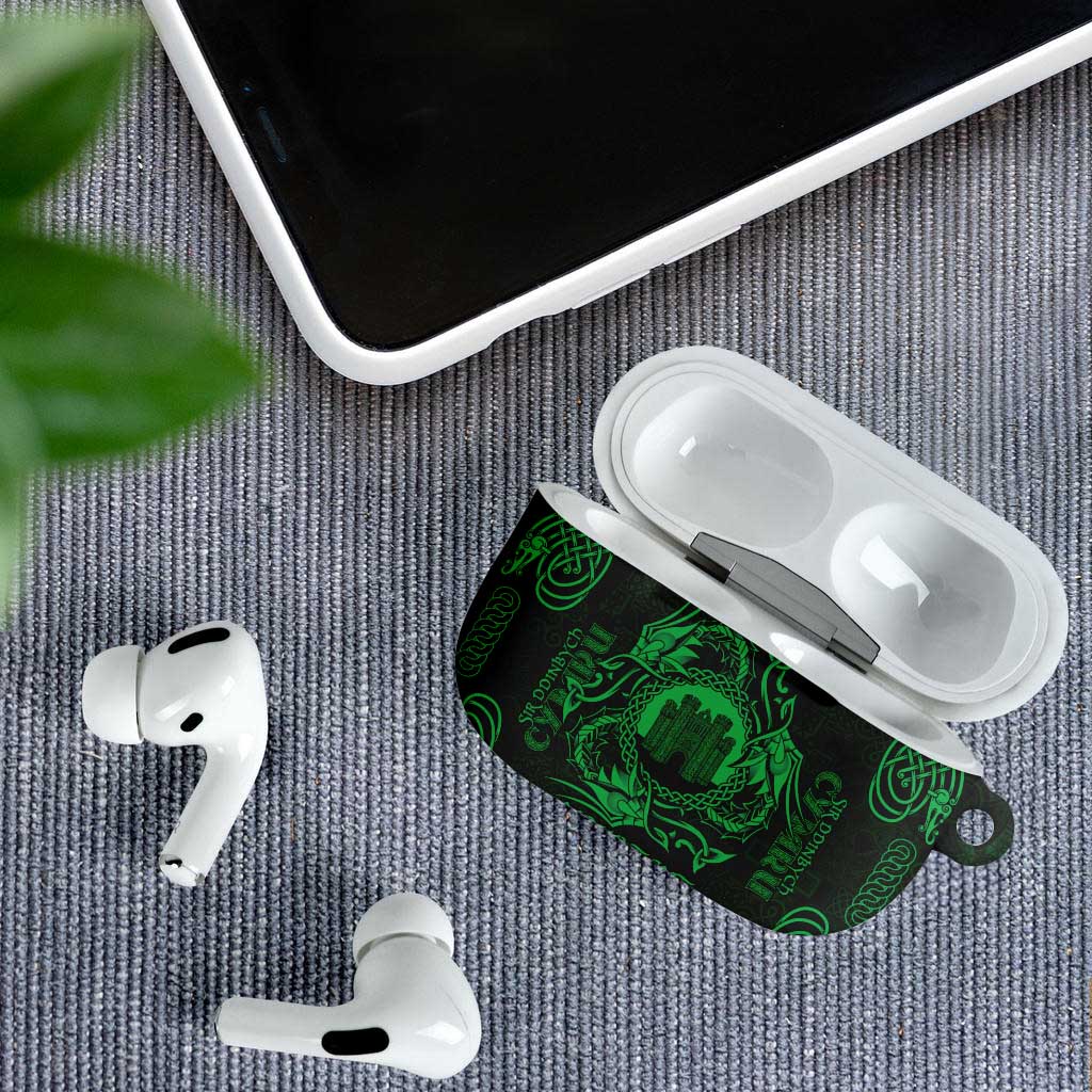 Personalized Denbighshire Sir Ddinbych AirPods Case Green Gatehouse Denbigh Castle Celtic-inspired - Wonder Print Shop