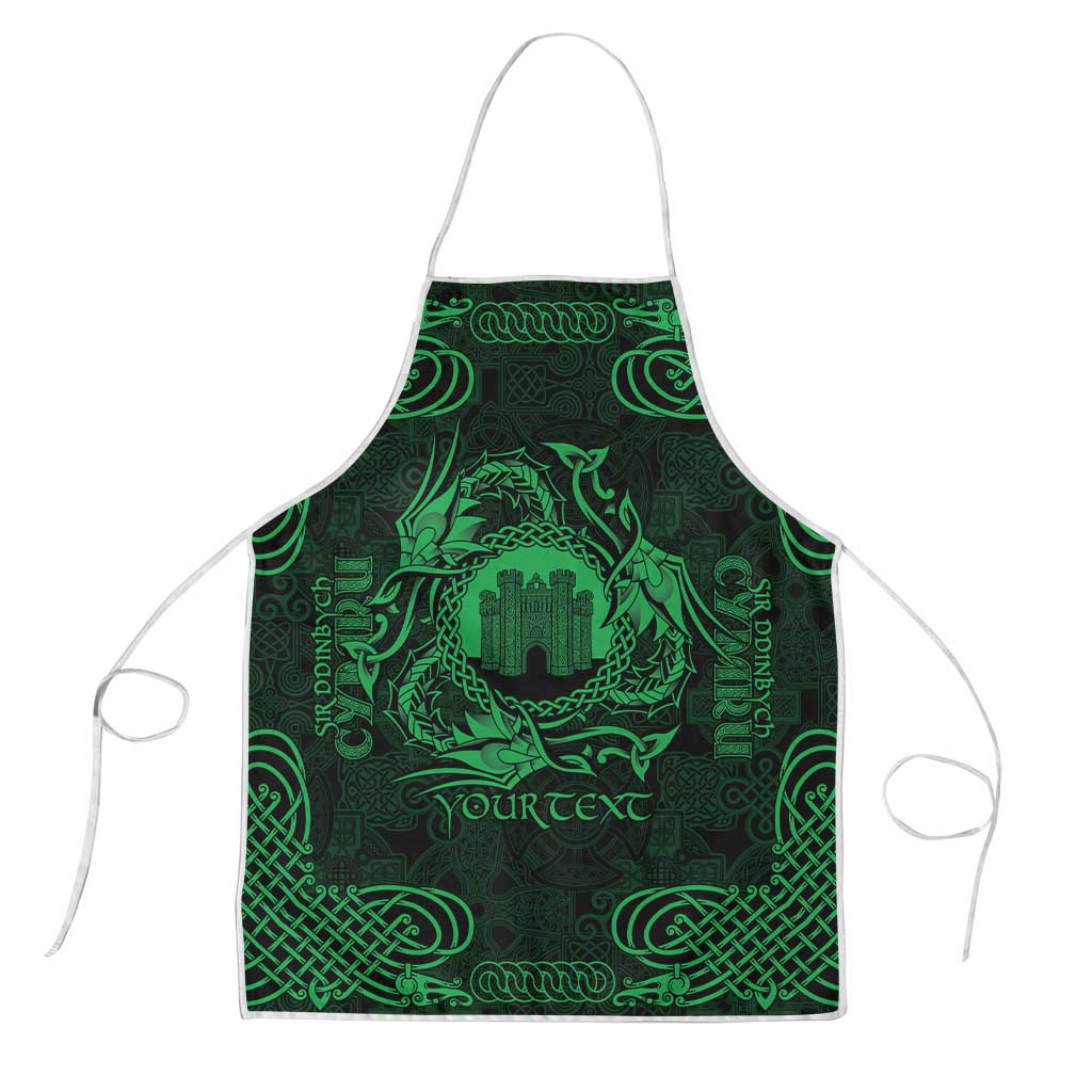 Personalized Denbighshire Sir Ddinbych Apron Green Gatehouse Denbigh Castle Celtic-inspired - Wonder Print Shop