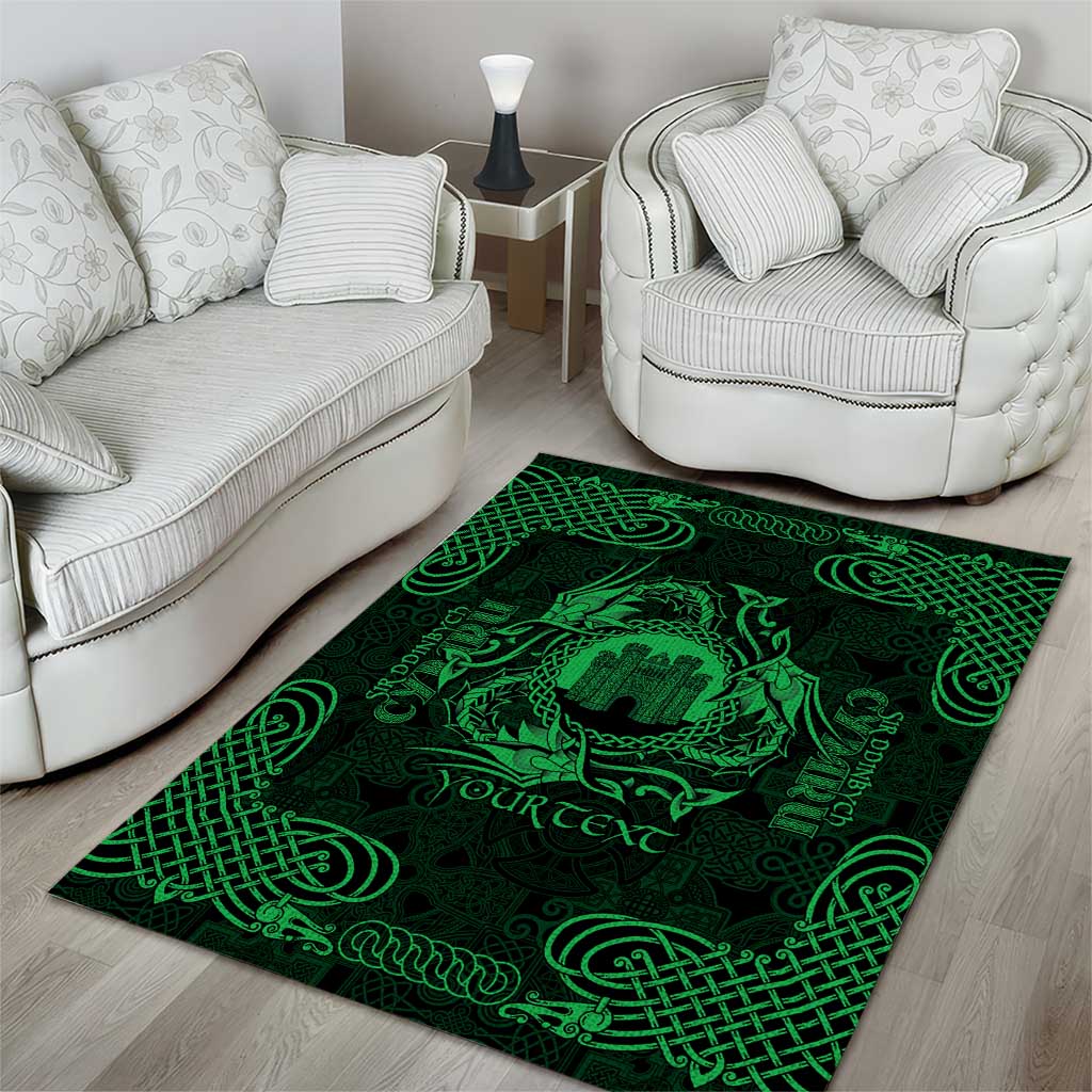 Personalized Denbighshire Sir Ddinbych Area Rug Green Gatehouse Denbigh Castle Celtic-inspired - Wonder Print Shop