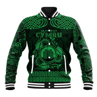 Personalized Denbighshire Sir Ddinbych Baseball Jacket Green Gatehouse Denbigh Castle Celtic-inspired - Wonder Print Shop