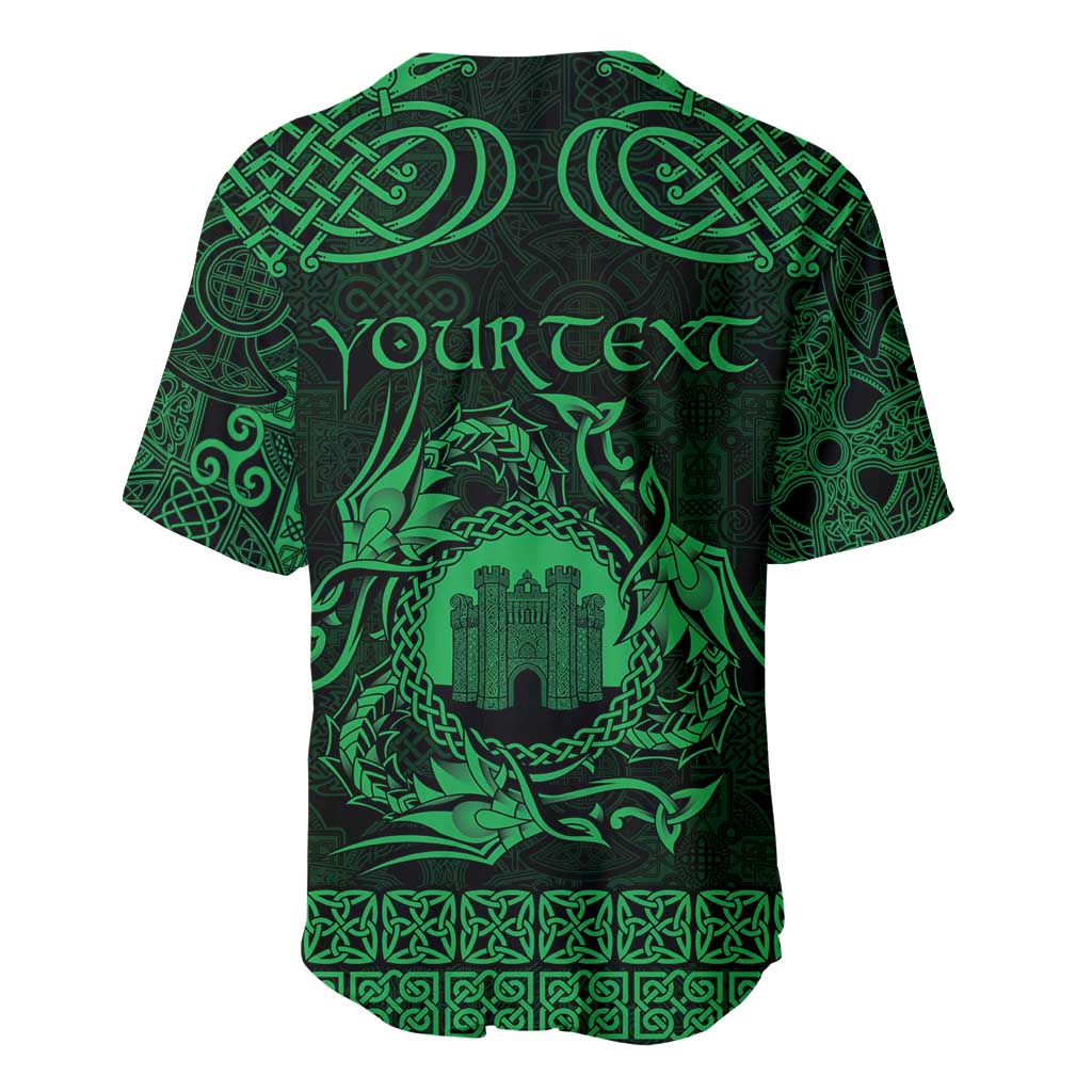 Personalized Denbighshire Sir Ddinbych Baseball Jersey Green Gatehouse Denbigh Castle Celtic-inspired - Wonder Print Shop