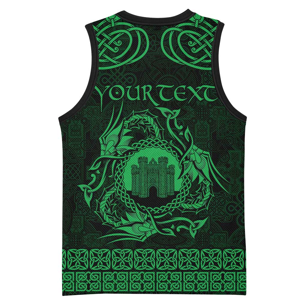 Personalized Denbighshire Sir Ddinbych Basketball Jersey Green Gatehouse Denbigh Castle Celtic-inspired - Wonder Print Shop