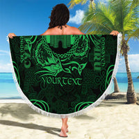 Personalized Denbighshire Sir Ddinbych Beach Blanket Green Gatehouse Denbigh Castle Celtic-inspired - Wonder Print Shop