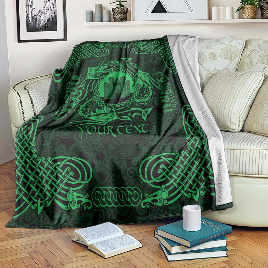 Personalized Denbighshire Sir Ddinbych Blanket Green Gatehouse Denbigh Castle Celtic-inspired - Wonder Print Shop