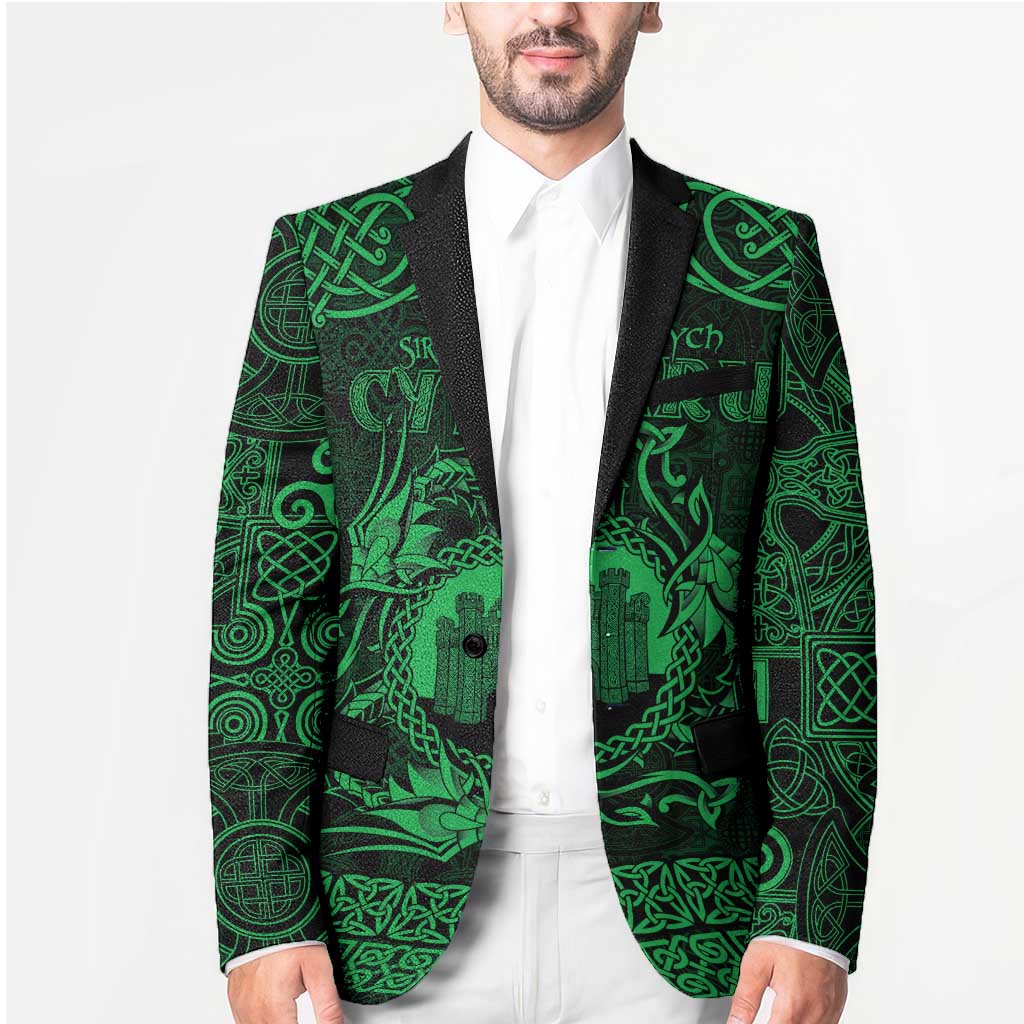 Personalized Denbighshire Sir Ddinbych Blazer Green Gatehouse Denbigh Castle Celtic-inspired - Wonder Print Shop