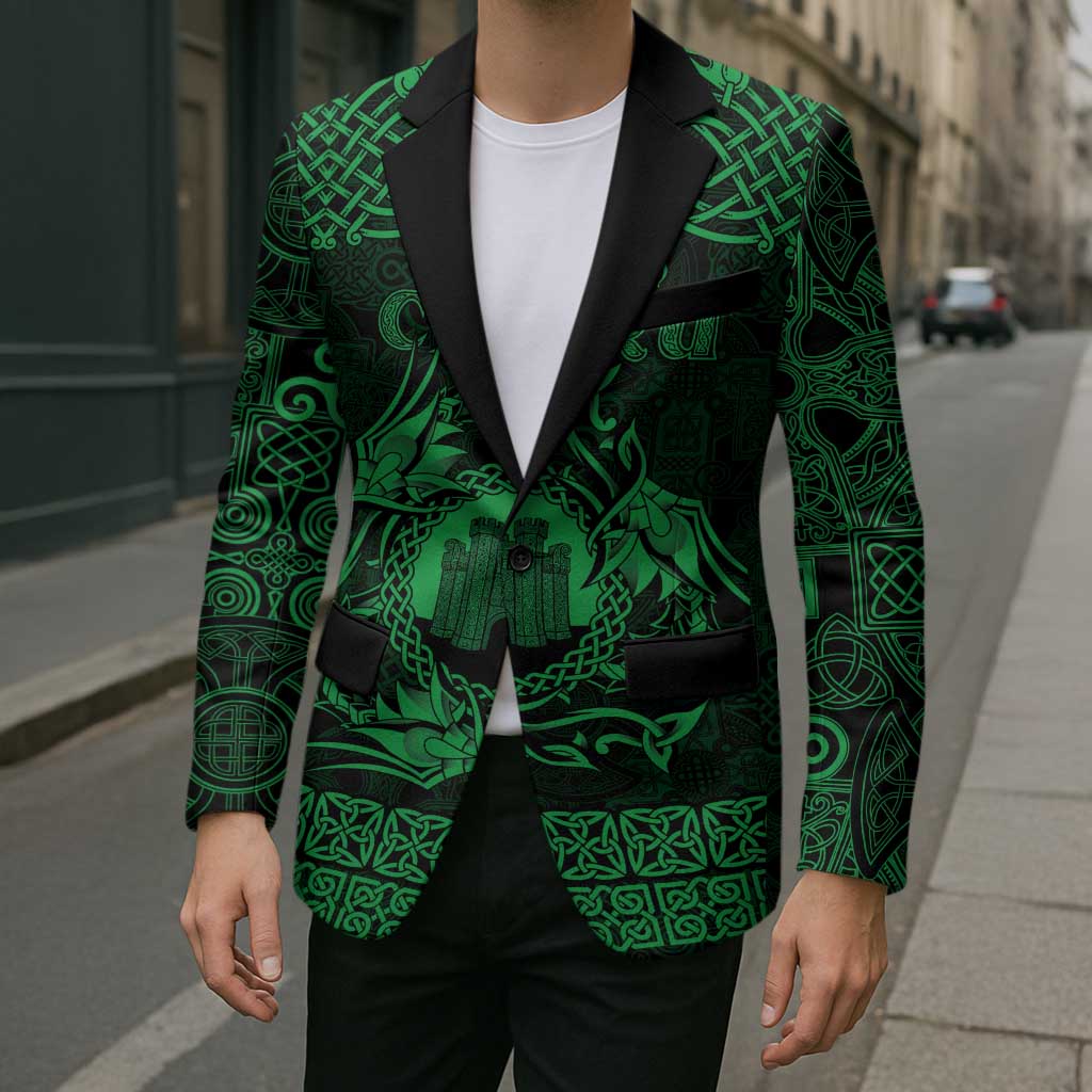 Personalized Denbighshire Sir Ddinbych Blazer Green Gatehouse Denbigh Castle Celtic-inspired - Wonder Print Shop