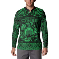 Personalized Denbighshire Sir Ddinbych Button Sweatshirt Green Gatehouse Denbigh Castle Celtic-inspired - Wonder Print Shop