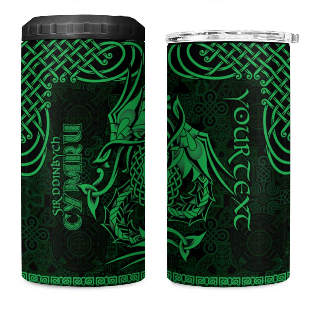 Personalized Denbighshire Sir Ddinbych 4 in 1 Can Cooler Tumbler Green Gatehouse Denbigh Castle Celtic-inspired - Wonder Print Shop
