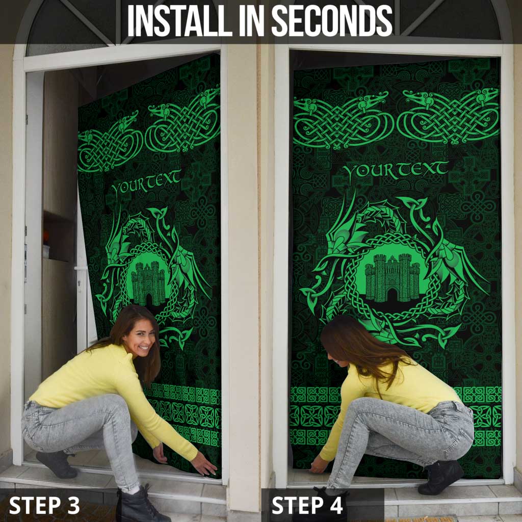 Personalized Denbighshire Sir Ddinbych Door Cover Green Gatehouse Denbigh Castle Celtic-inspired - Wonder Print Shop