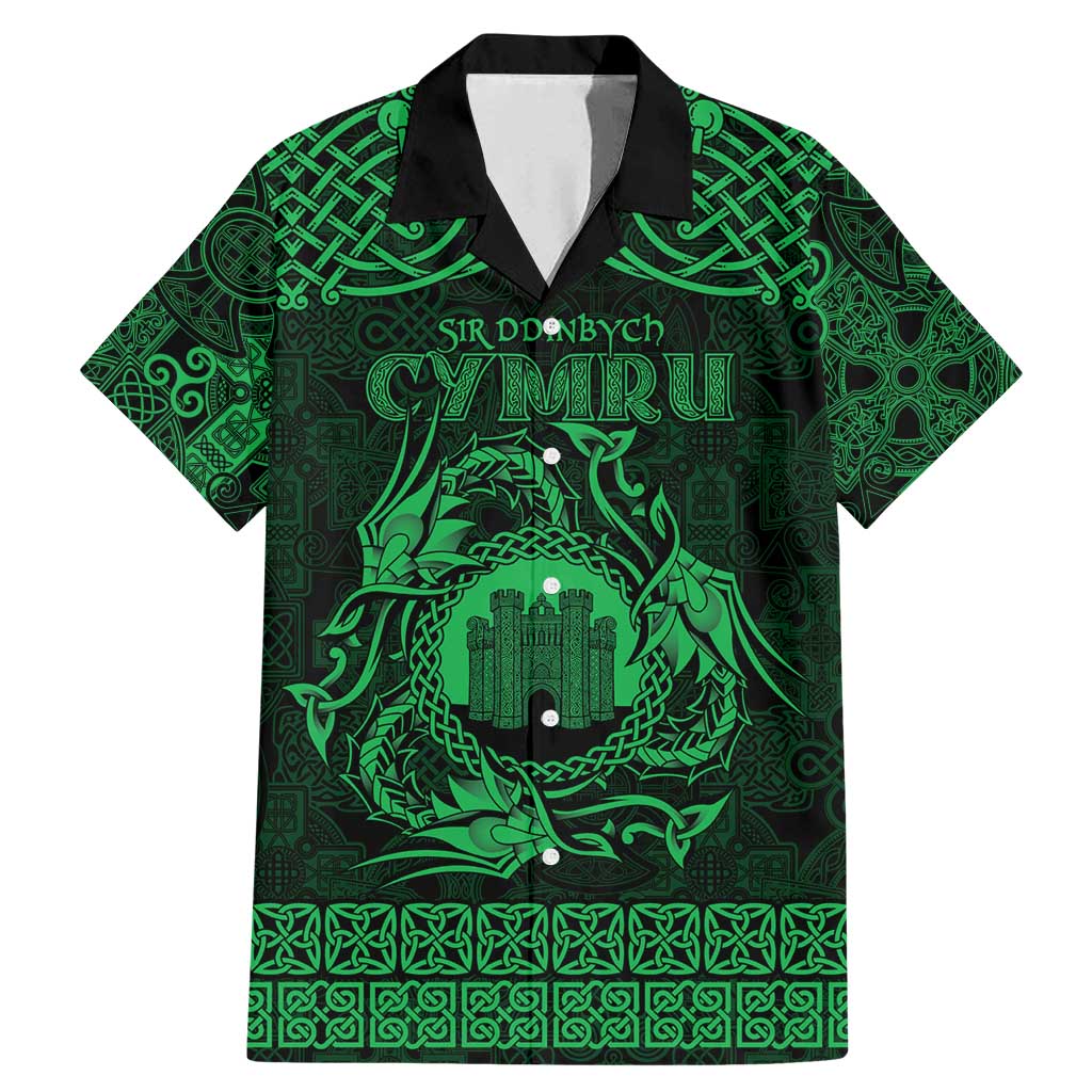 Personalized Denbighshire Sir Ddinbych Family Matching Mermaid Dress and Hawaiian Shirt Green Gatehouse Denbigh Castle Celtic-inspired - Wonder Print Shop