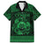 Personalized Denbighshire Sir Ddinbych Family Matching Off The Shoulder Long Sleeve Dress and Hawaiian Shirt Green Gatehouse Denbigh Castle Celtic-inspired - Wonder Print Shop