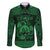 Personalized Denbighshire Sir Ddinbych Family Matching Off The Shoulder Long Sleeve Dress and Hawaiian Shirt Green Gatehouse Denbigh Castle Celtic-inspired - Wonder Print Shop