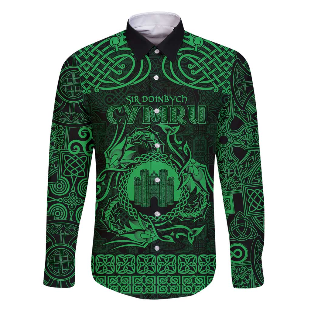 Personalized Denbighshire Sir Ddinbych Family Matching Summer Maxi Dress and Hawaiian Shirt Green Gatehouse Denbigh Castle Celtic-inspired - Wonder Print Shop