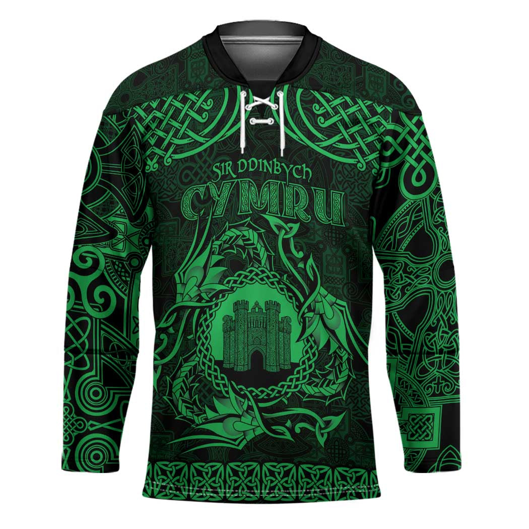 Personalized Denbighshire Sir Ddinbych Hockey Jersey Green Gatehouse Denbigh Castle Celtic-inspired - Wonder Print Shop