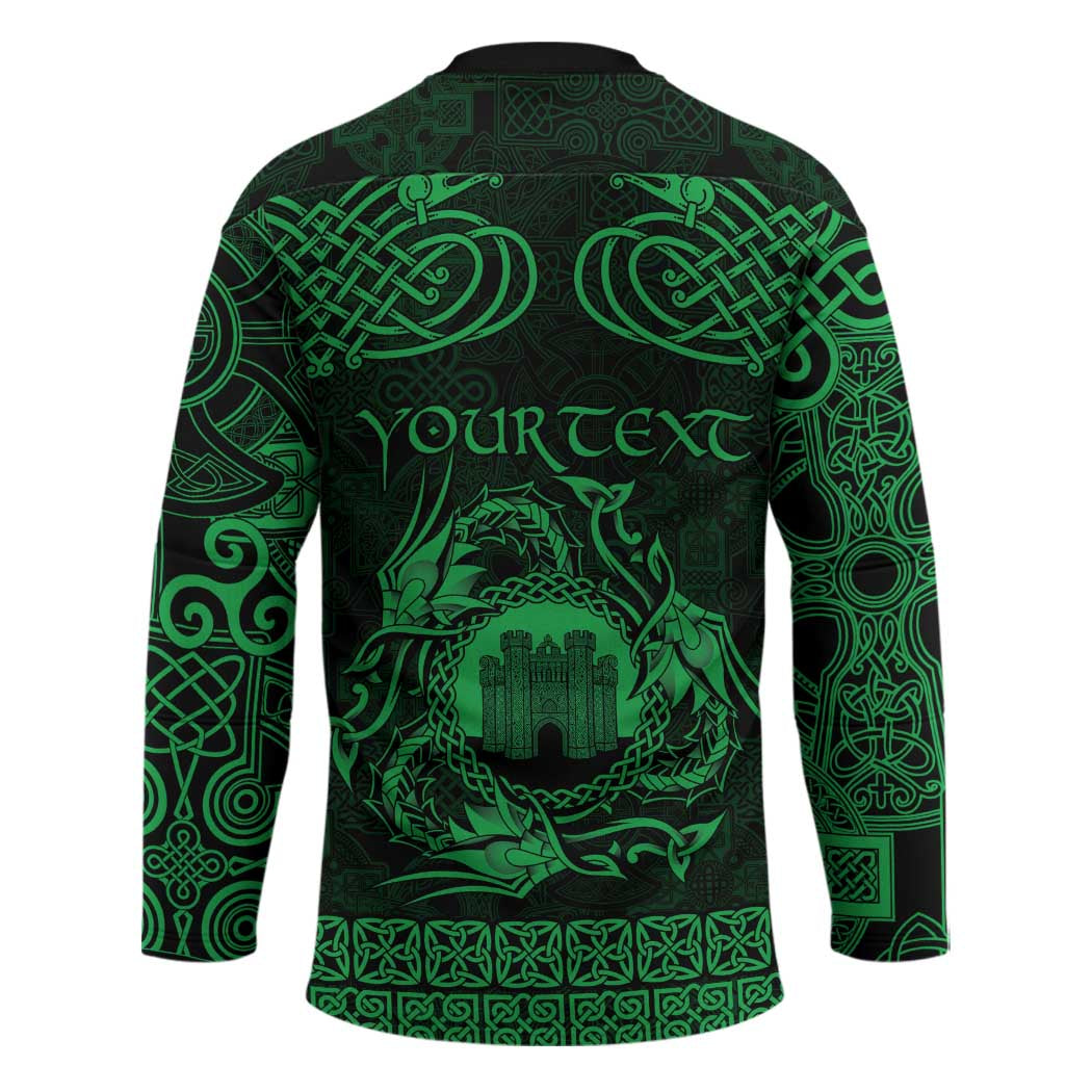 Personalized Denbighshire Sir Ddinbych Hockey Jersey Green Gatehouse Denbigh Castle Celtic-inspired - Wonder Print Shop