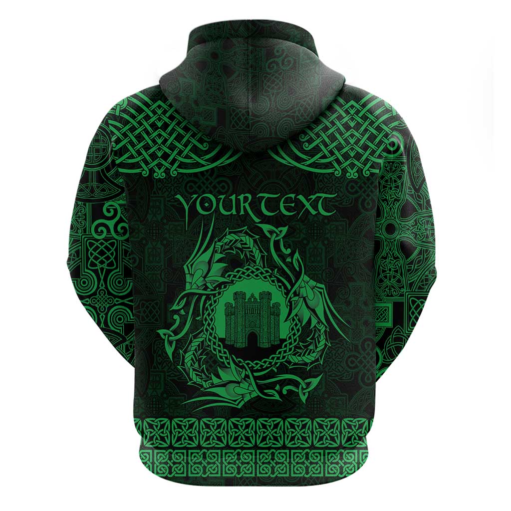 Personalized Denbighshire Sir Ddinbych Hoodie Green Gatehouse Denbigh Castle Celtic-inspired - Wonder Print Shop