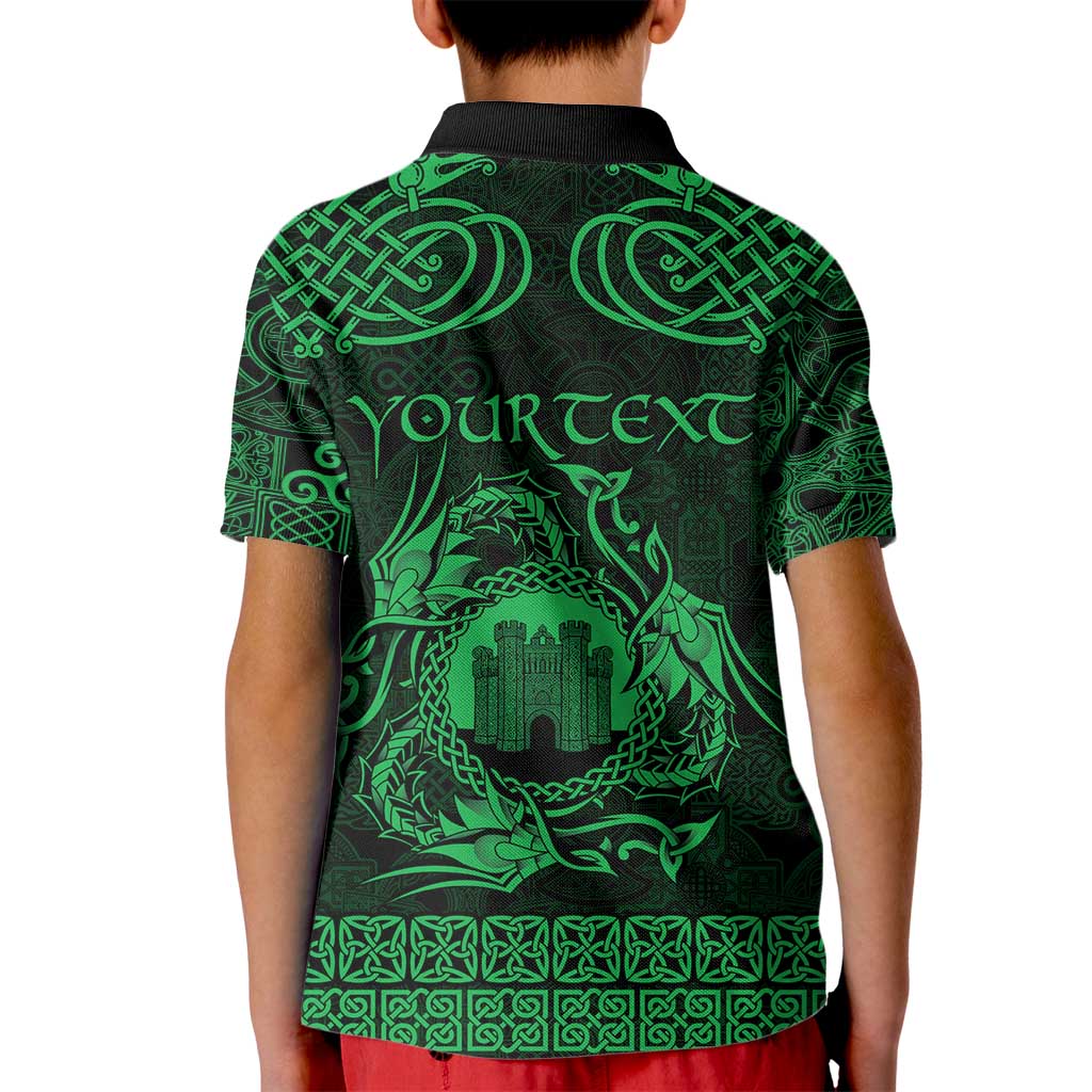 Personalized Denbighshire Sir Ddinbych Kid Polo Shirt Green Gatehouse Denbigh Castle Celtic-inspired - Wonder Print Shop