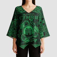 Personalized Denbighshire Sir Ddinbych Kimono Sleeve Blouse Green Gatehouse Denbigh Castle Celtic-inspired - Wonder Print Shop