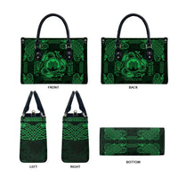 Personalized Denbighshire Sir Ddinbych Leather Bag Green Gatehouse Denbigh Castle Celtic-inspired - Wonder Print Shop