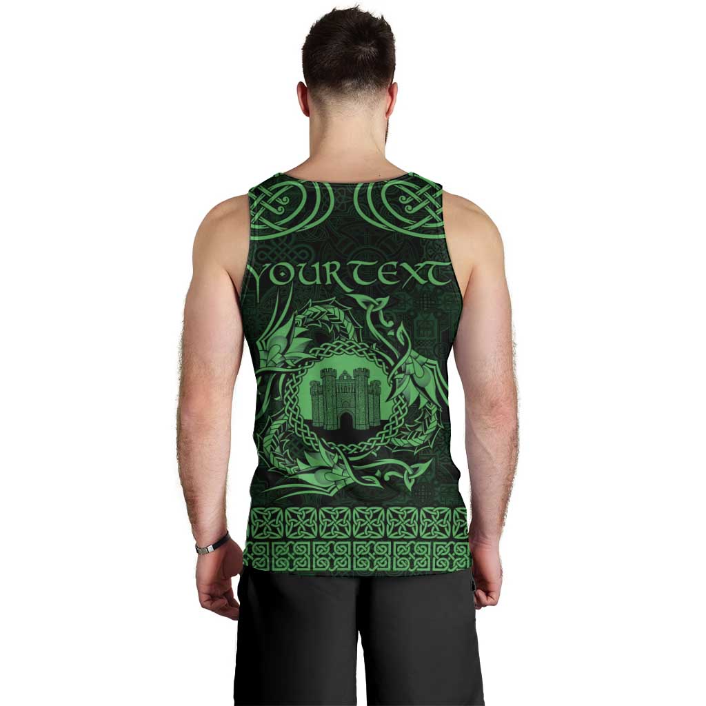 Personalized Denbighshire Sir Ddinbych Men Tank Top Green Gatehouse Denbigh Castle Celtic-inspired - Wonder Print Shop