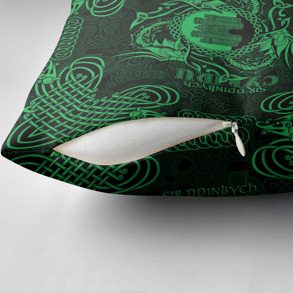 Personalized Denbighshire Sir Ddinbych Pillow Cover Green Gatehouse Denbigh Castle Celtic-inspired - Wonder Print Shop