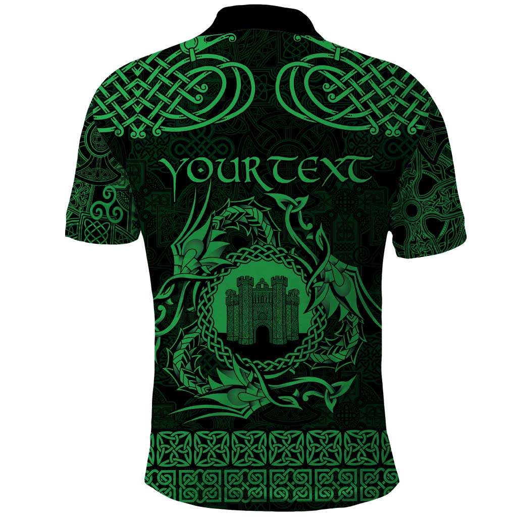 Personalized Denbighshire Sir Ddinbych Polo Shirt Green Gatehouse Denbigh Castle Celtic-inspired - Wonder Print Shop
