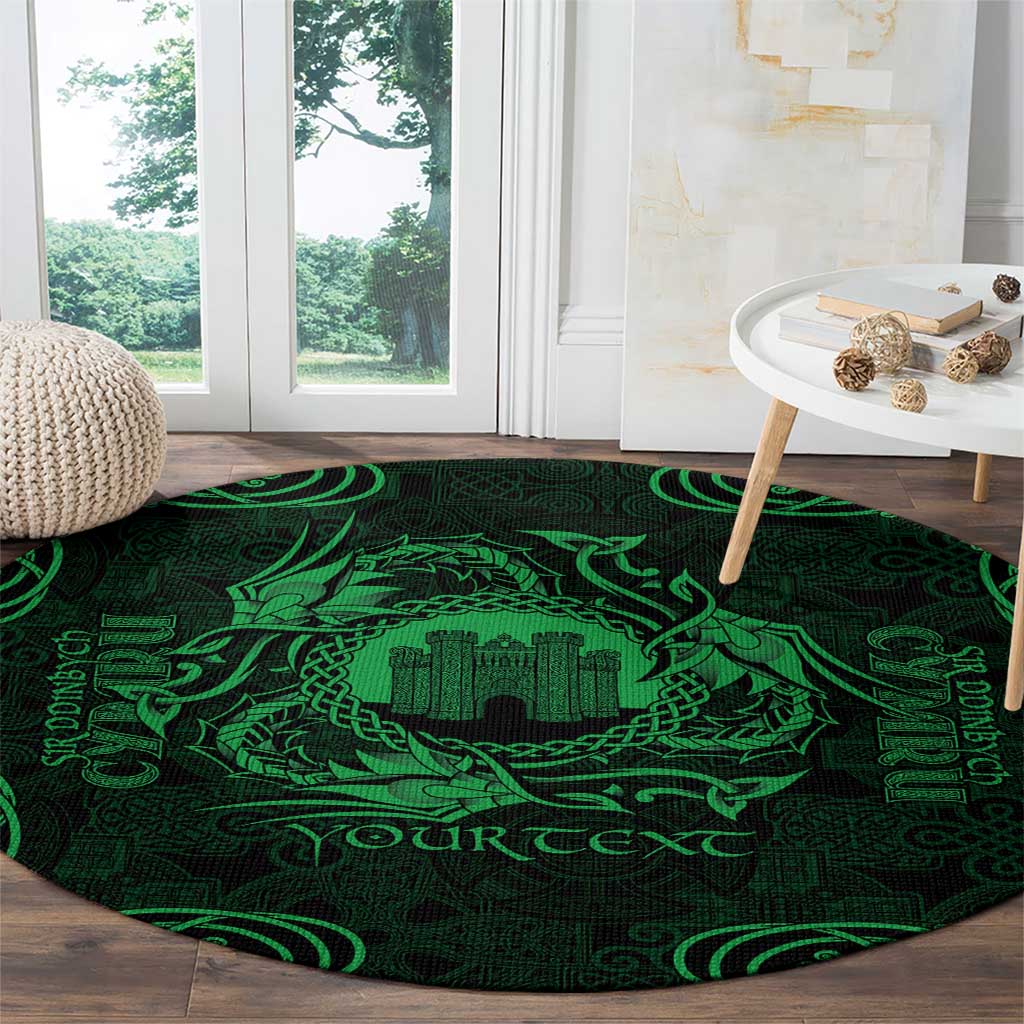 Personalized Denbighshire Sir Ddinbych Round Carpet Green Gatehouse Denbigh Castle Celtic-inspired - Wonder Print Shop