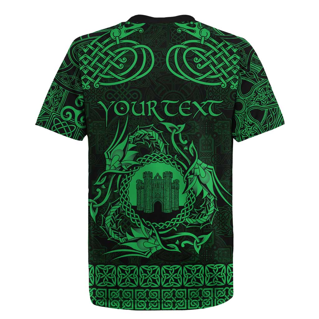Personalized Denbighshire Sir Ddinbych Rugby Jersey Green Gatehouse Denbigh Castle Celtic-inspired - Wonder Print Shop