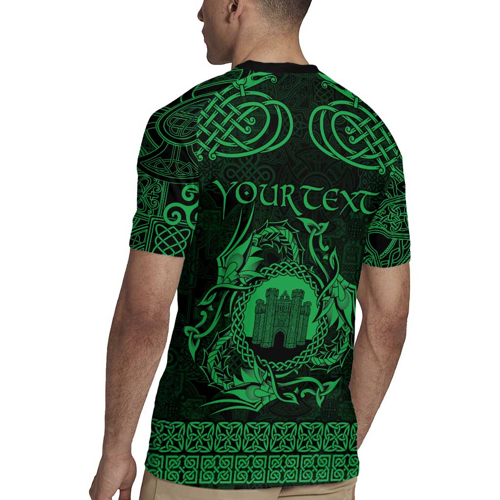 Personalized Denbighshire Sir Ddinbych Rugby Jersey Green Gatehouse Denbigh Castle Celtic-inspired - Wonder Print Shop