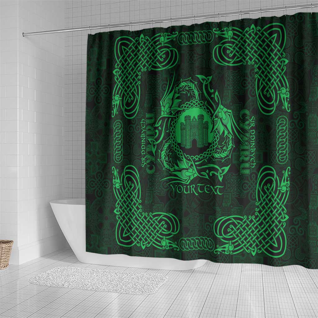 Personalized Denbighshire Sir Ddinbych Shower Curtain Green Gatehouse Denbigh Castle Celtic-inspired - Wonder Print Shop
