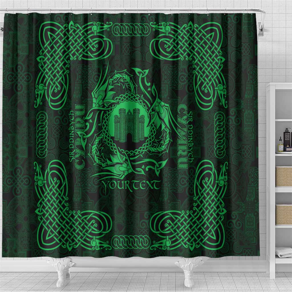 Personalized Denbighshire Sir Ddinbych Shower Curtain Green Gatehouse Denbigh Castle Celtic-inspired - Wonder Print Shop