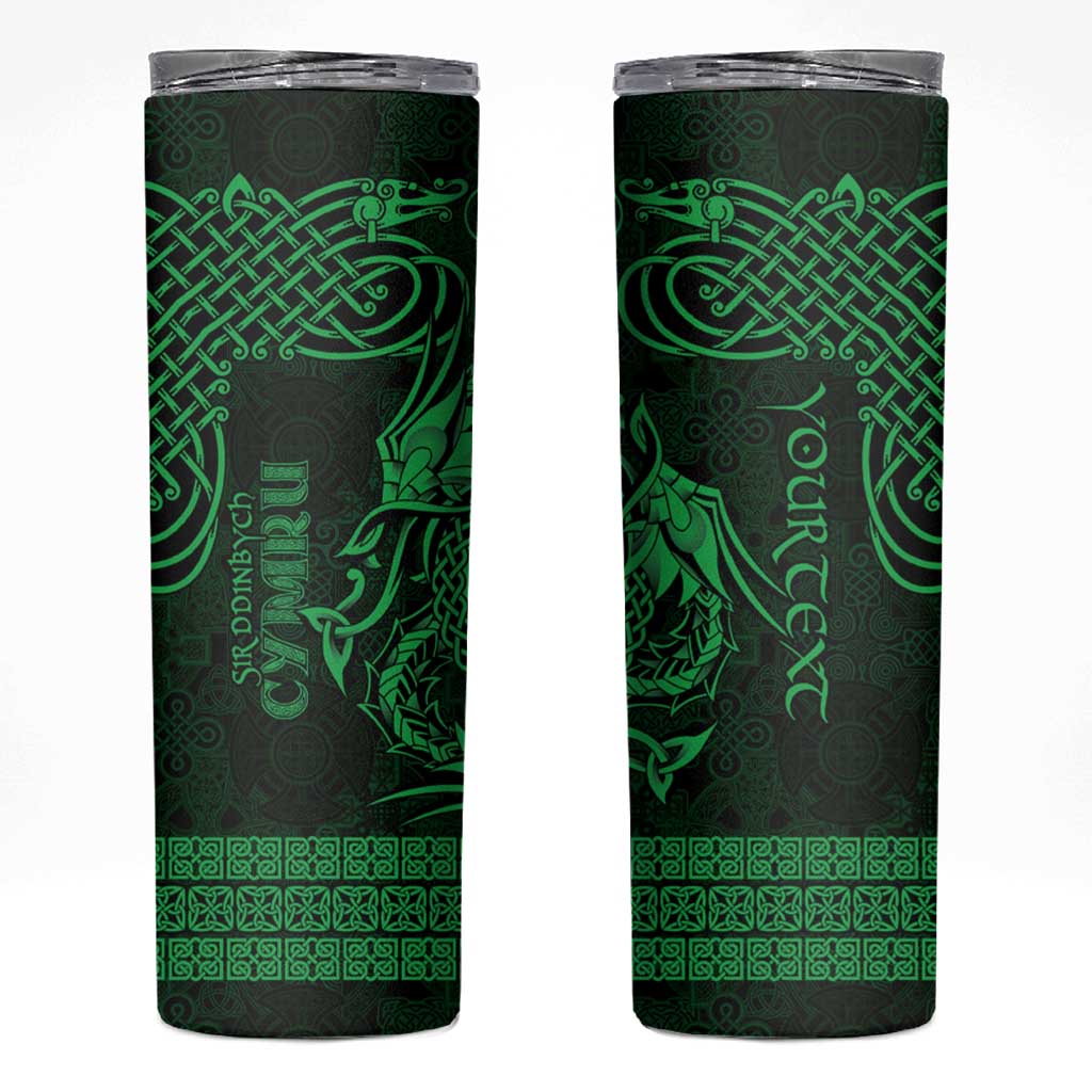 Personalized Denbighshire Sir Ddinbych Skinny Tumbler Green Gatehouse Denbigh Castle Celtic-inspired - Wonder Print Shop
